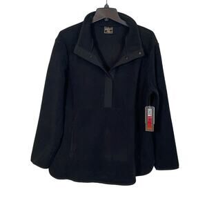 32° Degrees Women's Fleece Half-Snap Top - Black XL